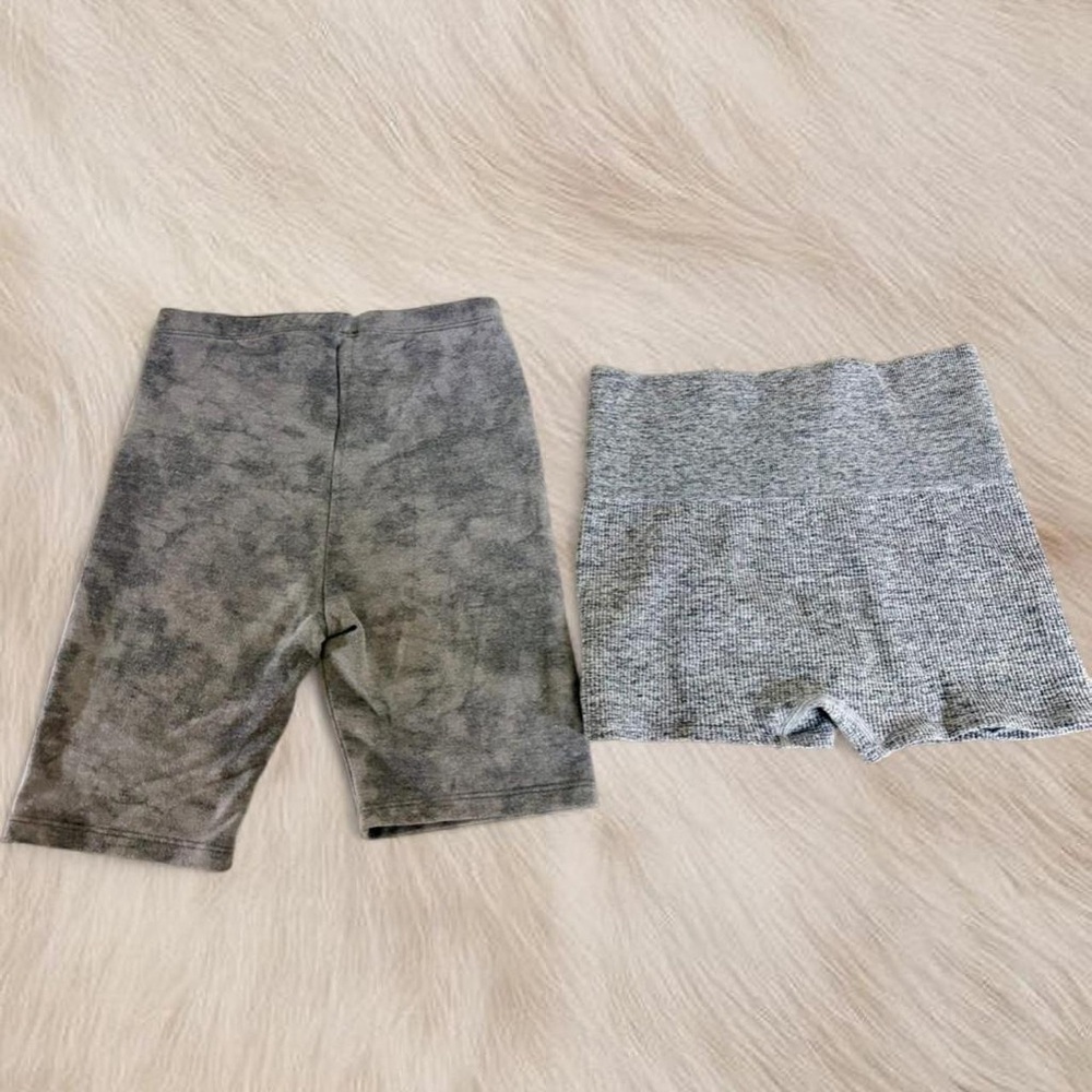Gray Biker Shorts Duo - Soft Stretch Shorts 🩶